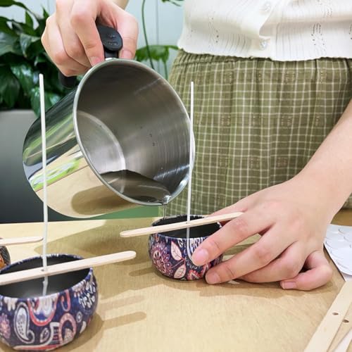 Kit de fabricação de velas com derretidor de cera de vela 1300 ml, pote de aço inoxidável 304 para d