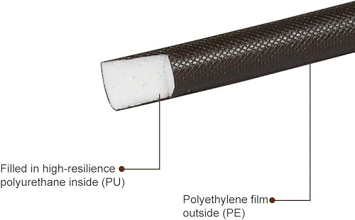 Miniatura 4 de TORRAMI Sello autoadhesivo de poliuretano y espuma en forma de D para puertas y juntas de ventana, marco lateral, aislamiento acústico (marrón)