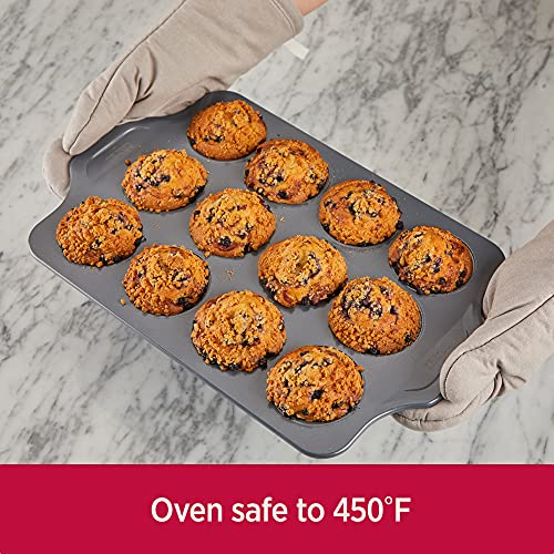 All-Clad Pro-Release Nonstick Bakeware Muffin Pan 12 Cup Oven Safe 450F Half Sheet, Cookie Sheet, Muffin Pan, Cooling & Baking Rack, Round Cake Pan, Loaf Pan, Baking Pan Grey by All-Clad - Image 6
