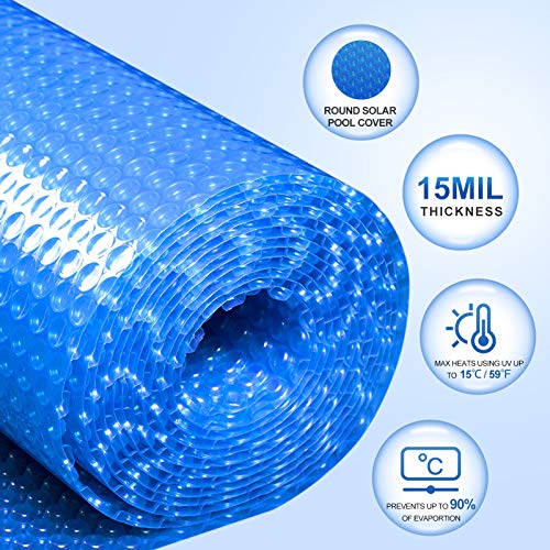 Evoio Solar Pool Covers for 6 8 10 12 15ft Diameter Round Easy Set and Frame Pools Round Inflatable Pool, In-Ground and Above-Ground Pool Solar Covers, Upgraded Solar Pool Blanket Covers (8 Foot) - Thumbnail 2