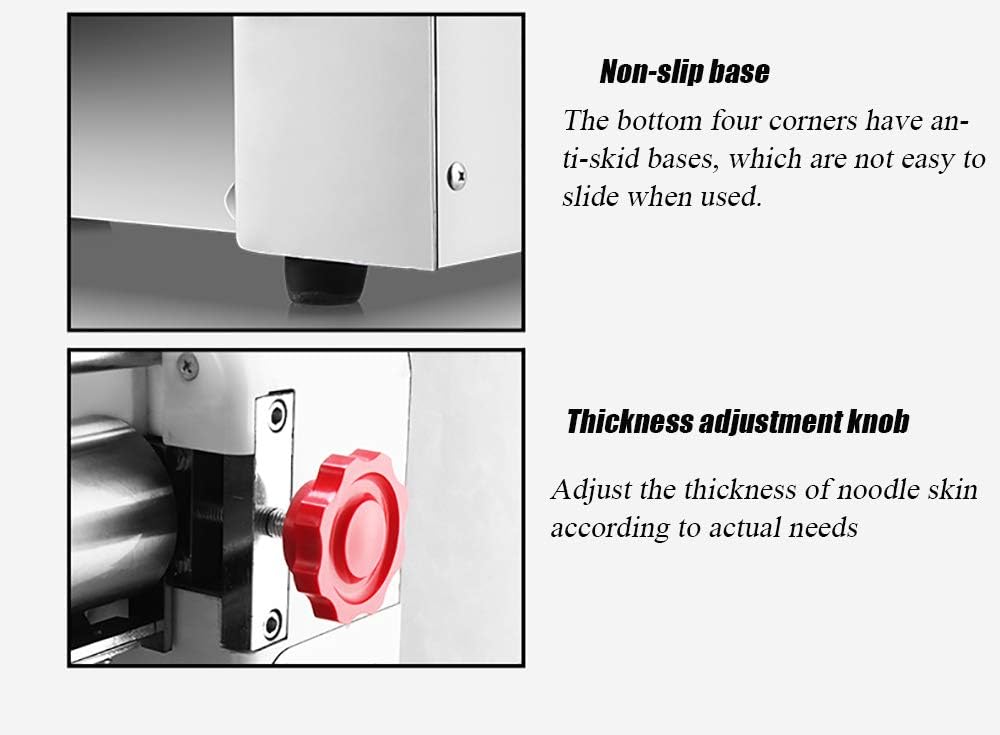 NEWTRY 2000W Electric Commercial Pasta Maker Machine Dumpling Dough Noodle Skin Maker Multi-function Noodle Pasta Spaghetti Roller Pressing Machine (Wide noodles blade 3mm)