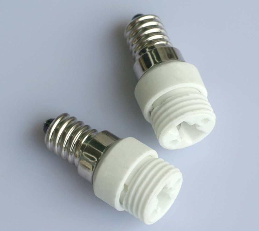 ShuoHui 2 x E14 to G9 Light Adapter, Plastic, Aluminium, White