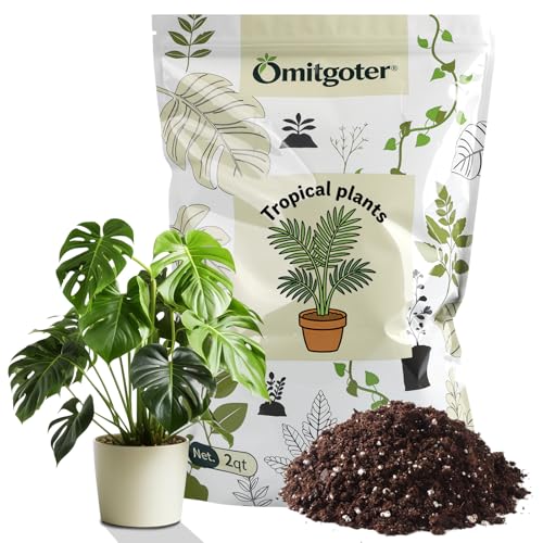 Omitgoter Premium Tropical Potting Mix with Perlite 1qt- Natural Organic Potting Soil for Superior...