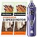Whisper Quiet Dog Nail Grinder with 4 LED Lights, Safe & Stress-Free for Sensitive Dogs Cats of All Breeds & Sizes, 3 Grinding Bits, 3-Speed, Pet Nail Trimmers, Rechargeable Painless Grooming Kit Blue