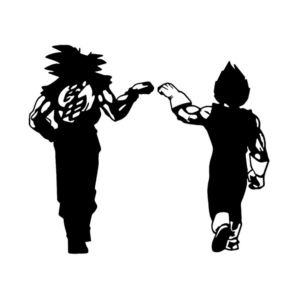 GADGETS WRAP Dragon Ball Z Goku Vegeta Vinyl Wall Decals (Black Color, 29CM)