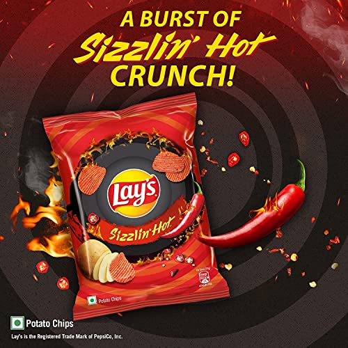 Lay's Sizzlin Hot Indian Chips Pack Of 3 Red #TOP4