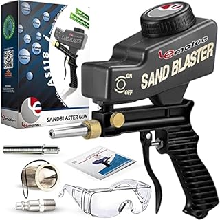 LE LEMATEC Sandblaster, Rust and Paint Remover, Handy Sand Blaster. Sand Blaster Gun Kit. Works with All Sand Blasting Media.
