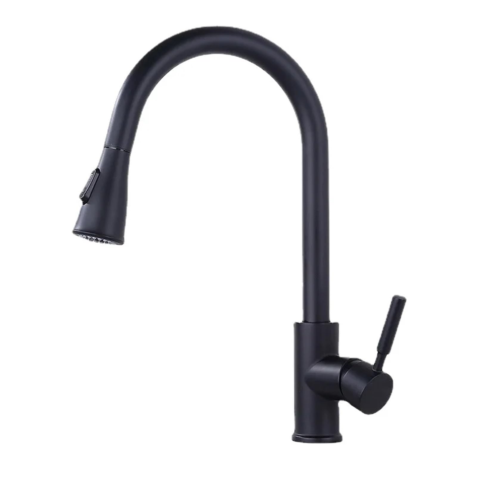 Mitigeur d'évier de cuisine noir avec bec extractible monotrou