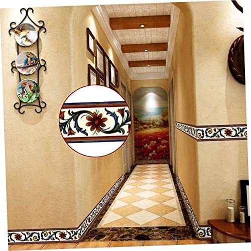 2 Unidades Adesivos Florais Bordas De Azulejos Adesivo De Parede Linha Da Cintura Adesivo De Cobertu