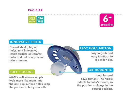 MAM Original Baby Pacifier, Nipple Shape Helps Promote Healthy Oral Development, Sterilizer Case, Animal/Girl, 16+ (Pack of 2) image_2