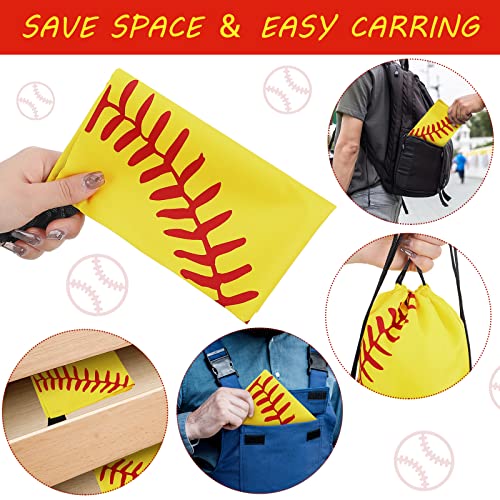 Berlune 24 Pieces Small Softball Bag Sport Drawstring Bags Softball Party Favor Softball Goody Bags Supplies Gifts Sports Drawstring Backpack For Sports Softball Party Competition, 9.8 X 11.8 Inch #TOP4