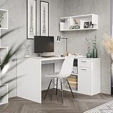 𝗩𝗘𝗥𝗪𝗘𝗡𝗗𝗨𝗡𝗚: Die Ablagefläche von diesem Computertisch bietet genug Platz für Curved Monitore oder Widescreen PC Bildschirme, aber auch Zubehör wie Stiftehalter, Deko oder einer Lampe können auf die Arbeitsplatte gestellt werden.