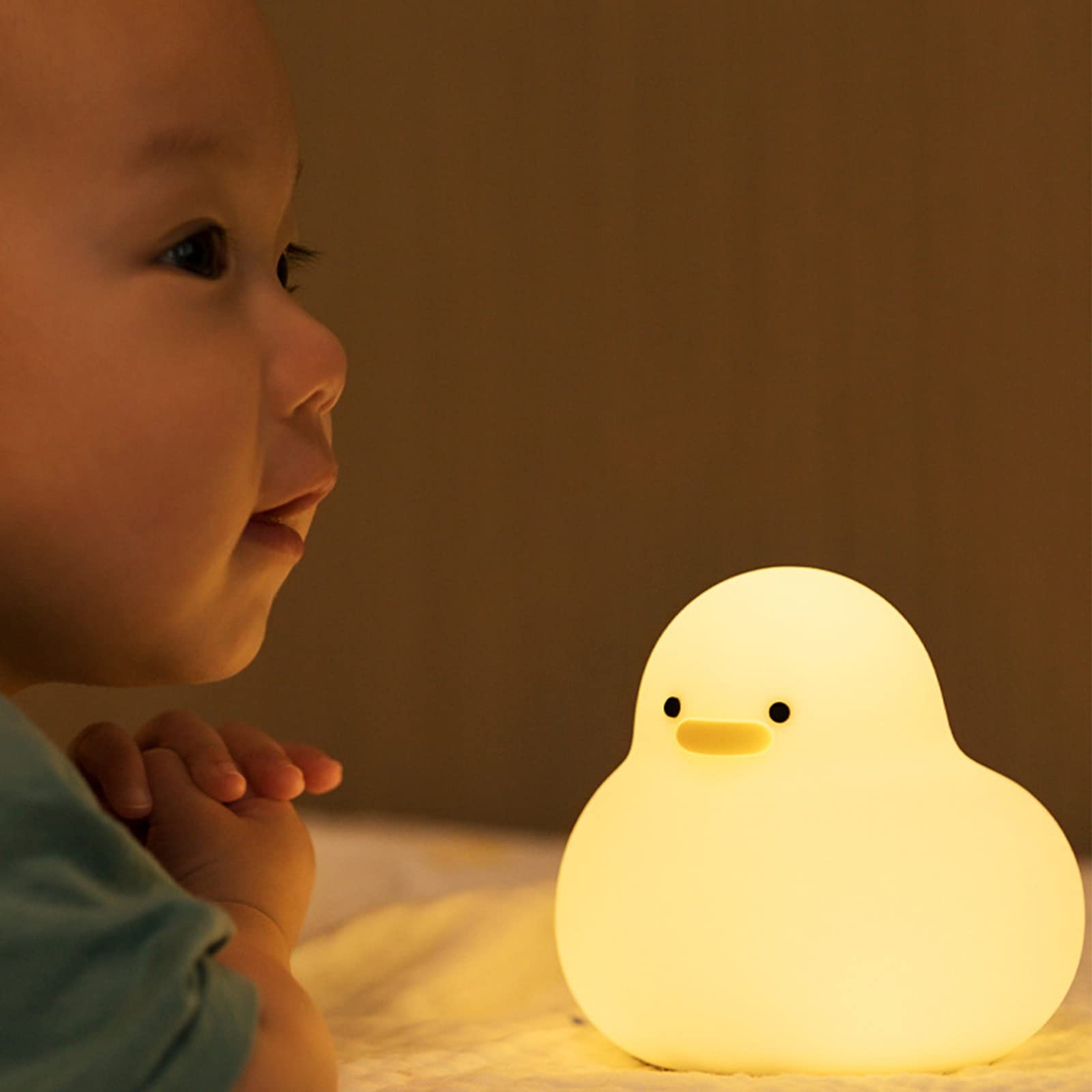 Kaczki Lampka nocna dla dzieci, Śliczne kaczki Silikonowa lampka nocna do pokoju dziecięcego, Akumulator Przedszkole Baby Night Light Touch Light Ozdoba na biurko Prezenty dla dzieci Chłopcy Dziewczęt