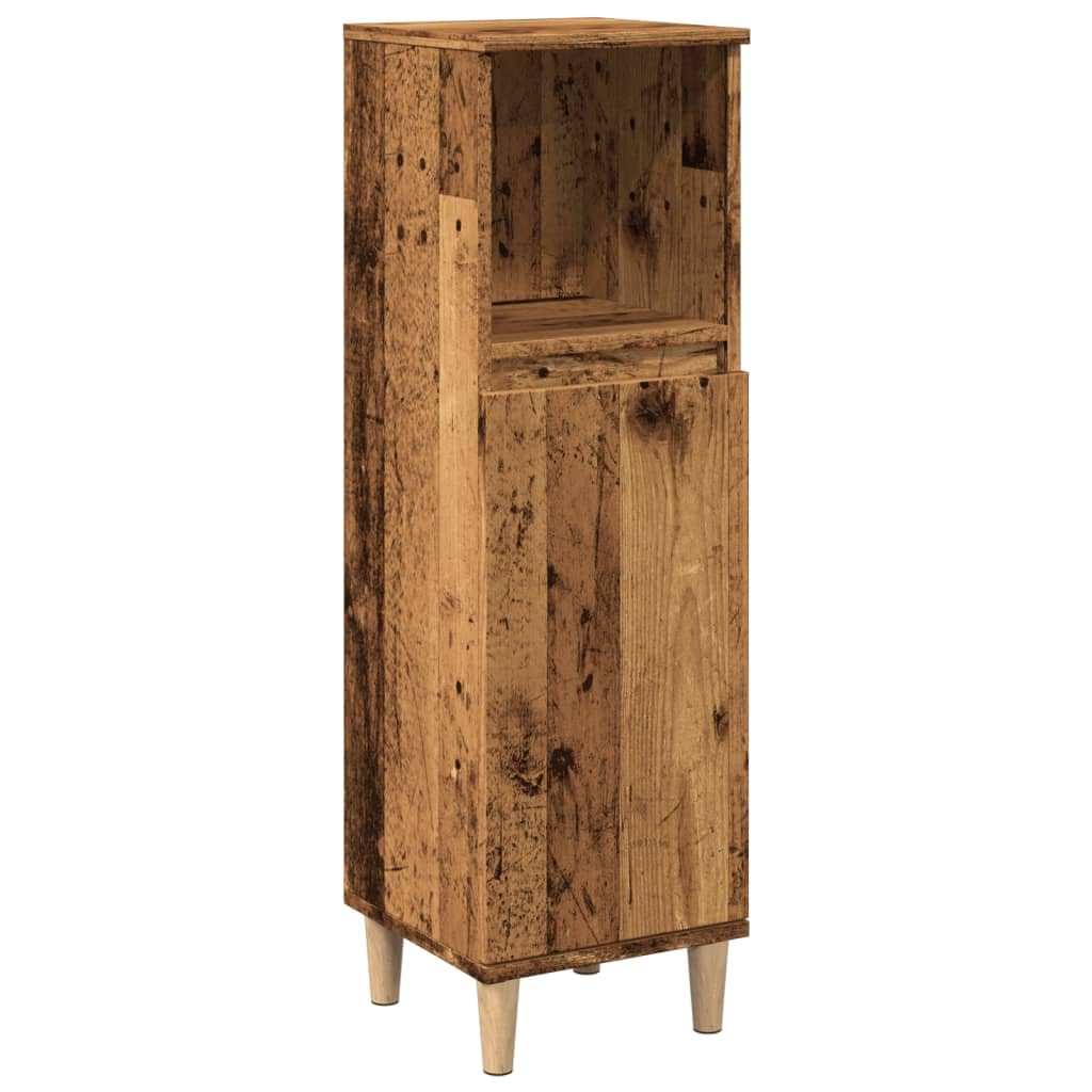 Armario de baño con patas de eucalipto y puerta para un almacenamiento protegido
