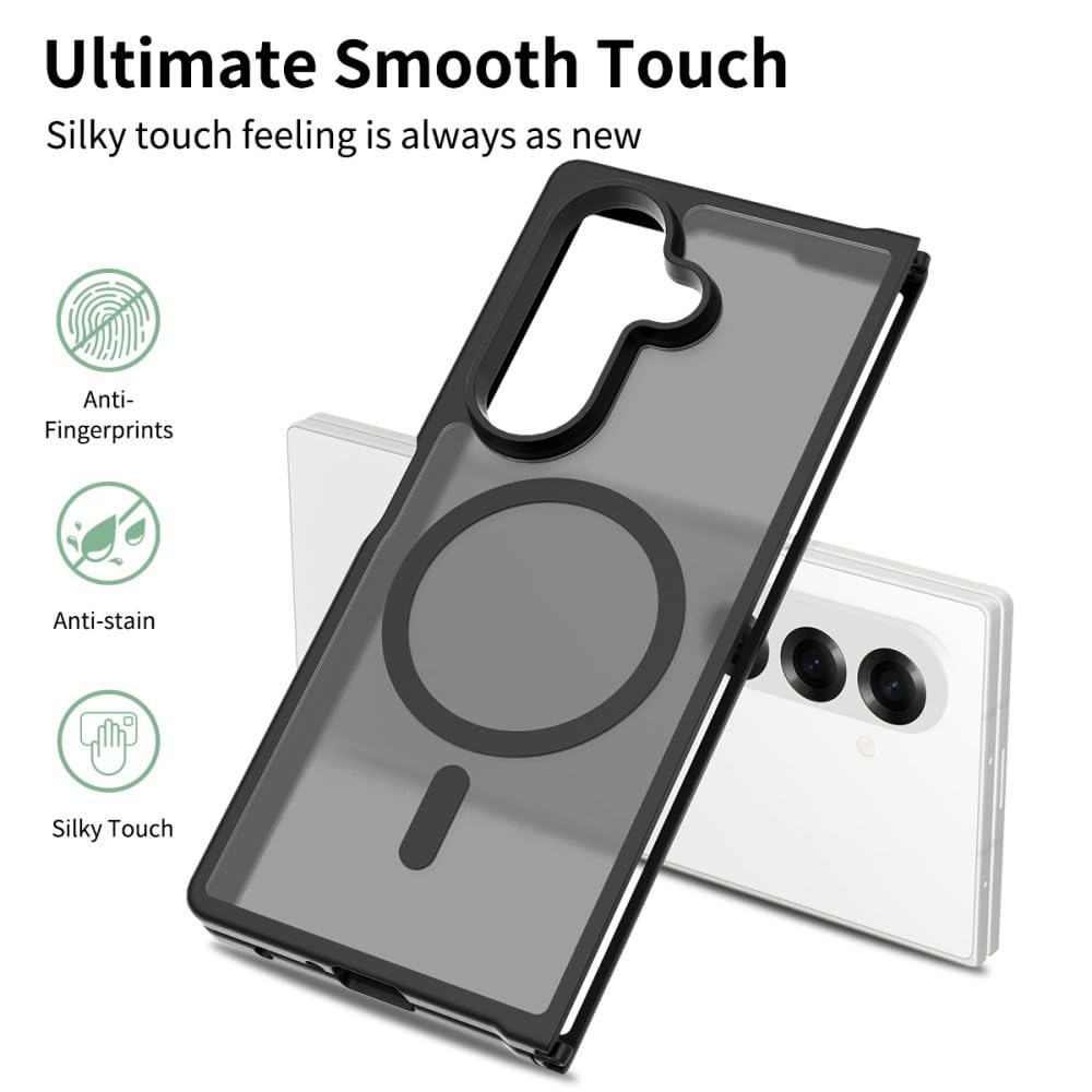 Generic Étui compatible avec Samsung Galaxy Z Fold 7 (couleur : transparent) coque arrière mate antichoc magnétique