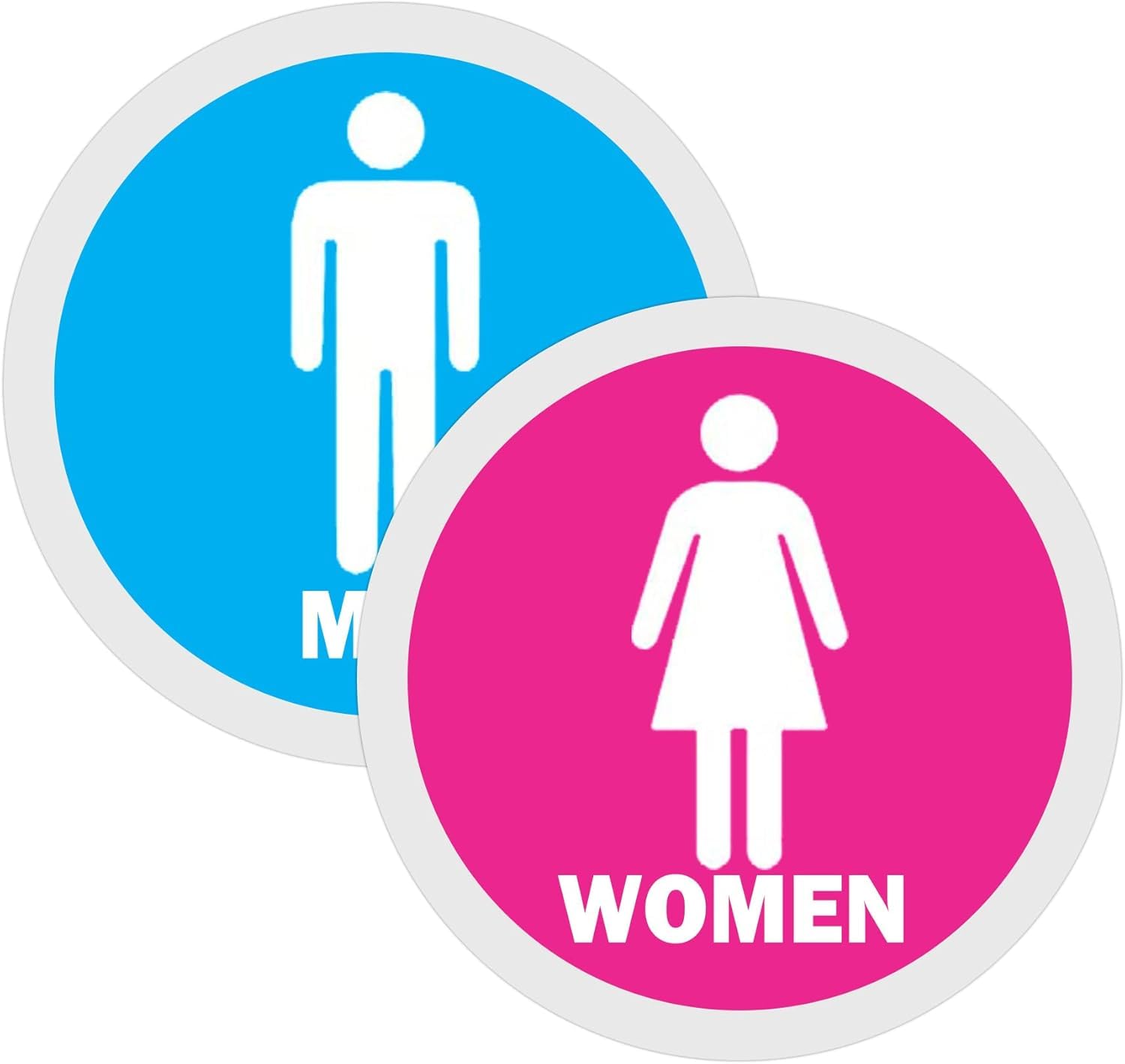 7 Inch Men Women Toilet Decals Restroom Commercial Stickers Blue Men Pink Women Bathroom Door Signs Stickers Washroom WC Sign for Business,Restaurants,Offices 2 Pcs