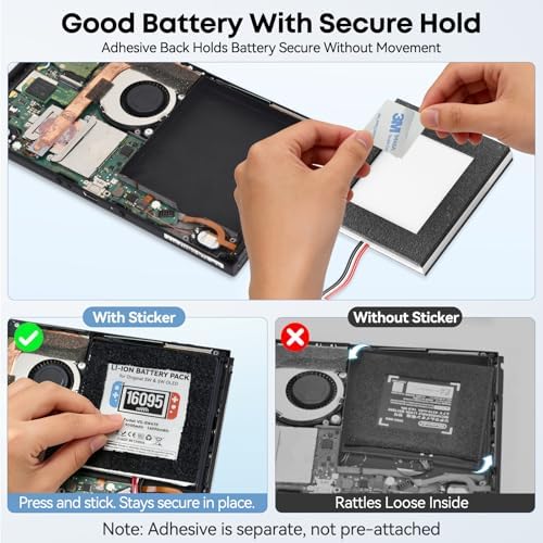 Kosker Switch 1 Battery Replacement Kit Compatible with Nintendo Console HAC-001 & OLED HEG-001, 16095mWh HAC-003 Switch Battery with Extra Repair Tools Kit for Extended Gaming, 1 Pack - 4