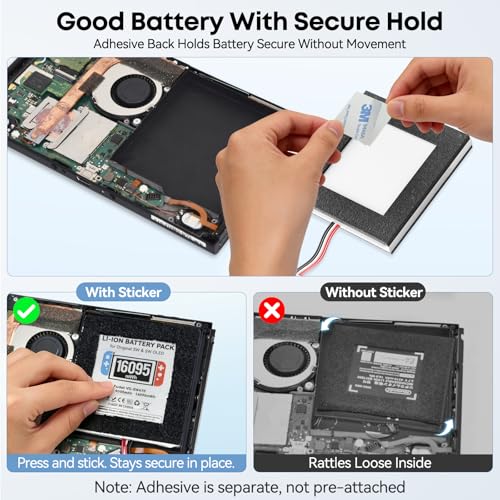 Image of Kosker Switch 1 Battery Replacement Kit Compatible with Nintendo Console HAC-001 & OLED HEG-001, 16095mWh HAC-003 Switch Battery with Extra Repair Tools Kit for Extended Gaming, 1 Pack