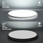 Lumière de plafond LED encastrée de 18 pouces, 5 réglages de température de couleur (3000K/3500K/4000K/5000K/6500K) 36W luminaire monté en surface ultra mince, luminosité dimmable pour salon