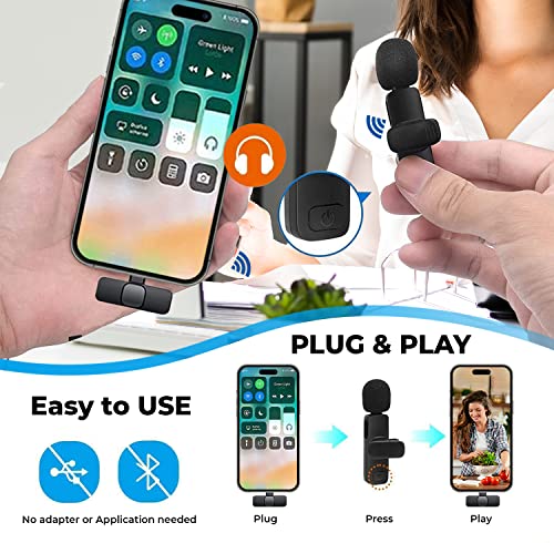 Mini Wireless Lavalier Microphone For Iphone & Ipad - Professional Clip-On Lapel Mic For Podcasts, Singing, Kids - Cordless Omnidirectional Noise Reduction Denoise Condenser Recording #TOP3