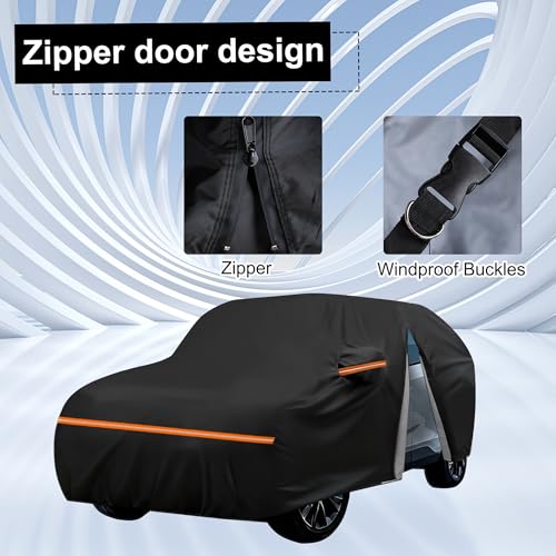 Image of Amooca Heavy-Duty Car Covers Custom Fit for Toyota RAV4 2005-2025 for Honda CRV 1997-2025 Waterproof Sun-Proof All Weather Snow Cover 420D with Door Zipper Cotton Lining