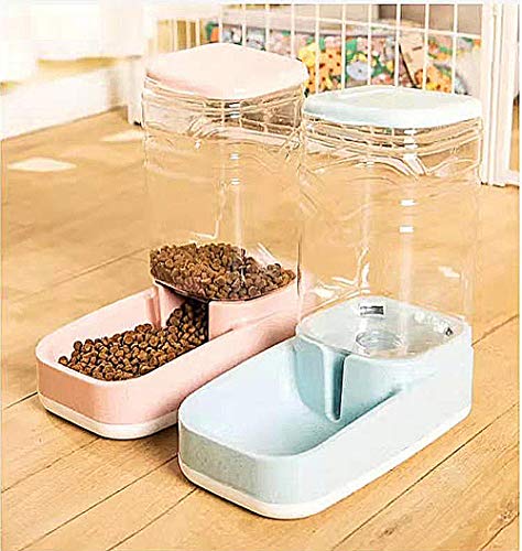 Automatic Pet Feeder and Waterer Dispenser Set, Dog Food and Water Dispenser Station, Self-Dispensing Gravity Water Fountain for Small Medium Puppy and Kitten, Cat/Dog Food Bowl 3.8L/ 1 Gal x 2. - Thumbnail 6