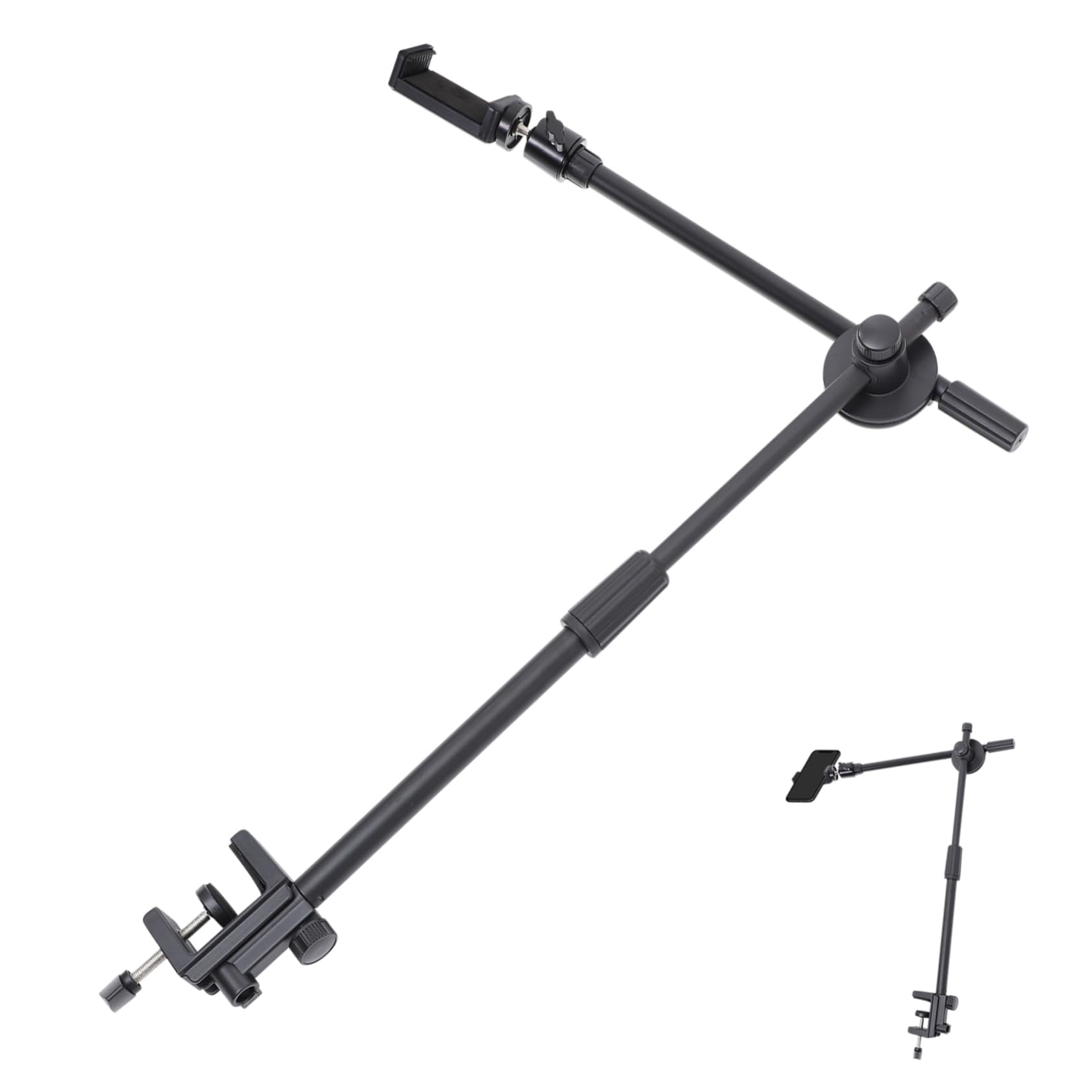 SOIMISS Soporte para Teléfono Material Abs y Metal Ajustable Brazo Articulado Largo Flexible Diseño Manos Libres y Compacto para Escritorio y Mesa
