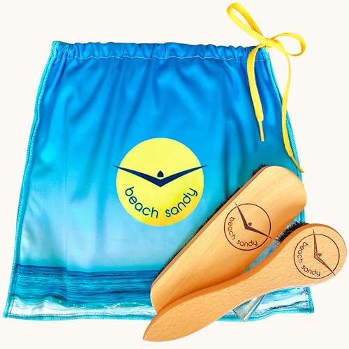 Sand Remover Brush for Beach, Set of 2, Sand Brush for Beach Feet, Ocean & Lakeside Sports Recreation, Premium Kit, Surfing Accessories and Volleyball Sand Free - Eco Friendly