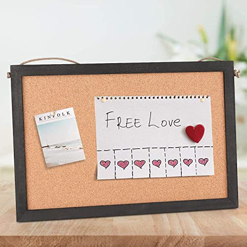 Emfogo 2-Pack Cork Board For Wall With 16X11Bulletin Boards Decorative Picture Framed Display Board Hanging Cork Board Office White Pin Board Vision Board For Room School Office Bedroom 20-Pushpin #TOP2