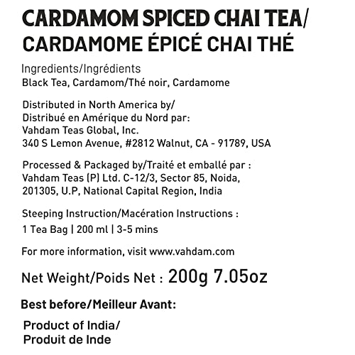 Vahdam, Cardamom Chai Tea Loose Leaf (100 Cups, 7Oz) Real Cardamom | India's Traditional Cardamom Tea | Spiced Chai Tea | Brew Hot Tea, Iced Tea Or Chai Latte/Masala Chai Tea #TOP6