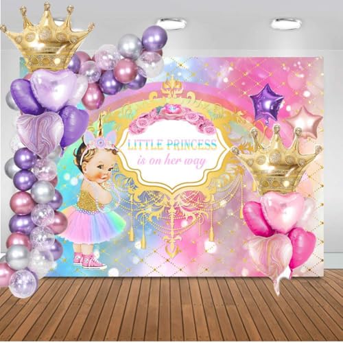 Image of Crown Princess Balloons Pink Purple And Gold Set Of 2 Foil Helium Mylar Balloons,For Unicorn Princess Birthday Party Decorations Baby Shower Supplies