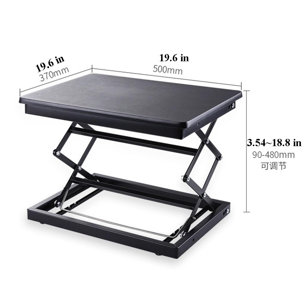 Convertitore da scrivania in Piedi Regolabile in Altezza, Rialzo ergonomico per sedersi e alzarsi, postazione di Lavoro per Monitor di Computer, per Ufficio Domestico (Black)