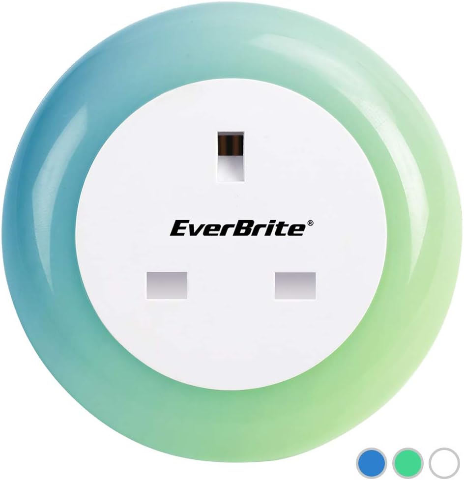 EverBrite Led Plug in Night Light for Children Night Lamp with Dusk to Dawn Touch Sensor Socket Indicator Lighting Multi Colors for Bedroom Bathroom Nursery Hallway