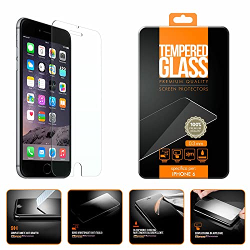 La Pellicola Protettiva offre la massima protezione per il touchscreen iPhone 6 e iPhone 6S. Lo spazio tra iPhone 6, iPhone 6s e la protezione per lo schermo consente lo spazio adeguato per l'installazione della maggior parte delle custodie del telefono.