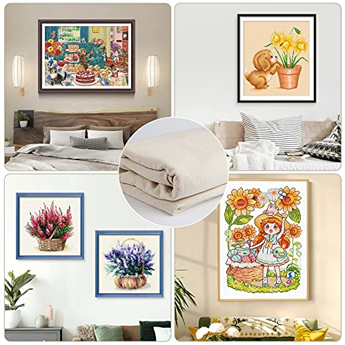 LUTER 150x150cm Handwerken Stof Linnen Handwerken Stof Monnik Doek voor Punch Naald Tapijt Punch Naalden Pinch Naald - Afbeelding 7