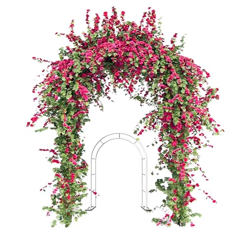 Arco de jardín metálico ajustable blanco de 80 a 350 cm para plantas enredaderas 2