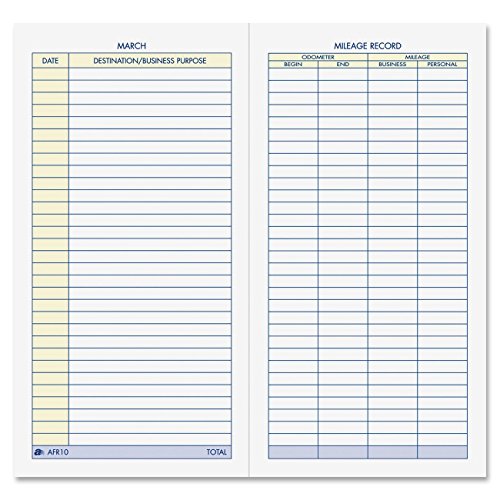 Adams Vehicle Mileage Journal, , 3.25 x 6.25 Inches, White, Pack Of 2
