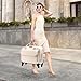 Arcoyard Rolling Briefcase for Women with 4 Spinner Wheels and Telescopic Extendable Handle, Laptop Bag with Wheels, Roller Computer Bag for Work Travel Carry On Luggage, TSA Friendly Design, Beige