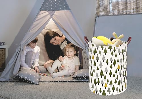 Image of MAIZMZ Girls Storage Basket Laundry Hamper Gifts Organizer Bins Toy Box Laundry Basket Large Canvas Collapsible Chest for Home /Dorm /Kitchen /Pet /Office /Closet /Shelf /