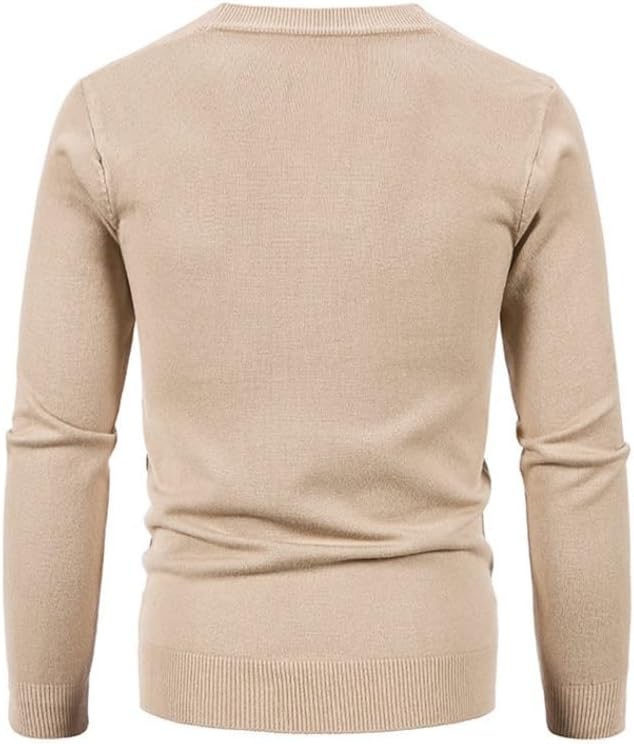 Mens Slim Fit Knit Sweater Casual V Neck Ribbed Hem Cardigan Simple Fashion Comfortable Sweaters