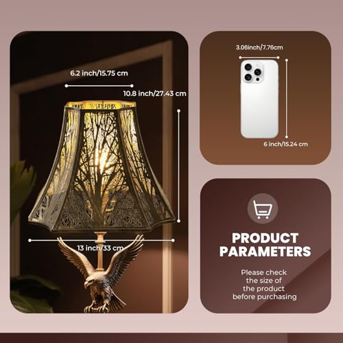 Metal Etching Lamp Shade, Octagonal Cut Corner Lampshade 6.2×13×10.8" - image 3