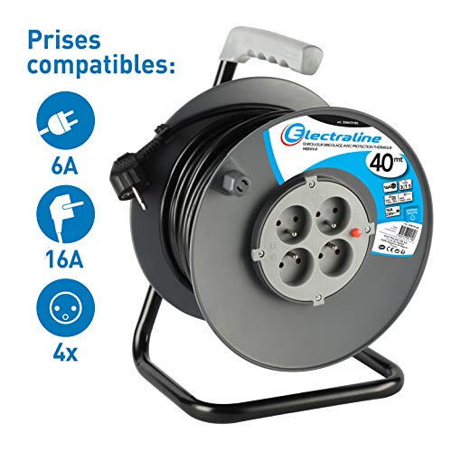 Alargadera para bricolaje negro Electraline con soporte de cable 3