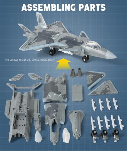 Image of 1:100 Fighter Jet Model, Gift for Aviation Enthusiasts and Collectors Ornaments, Detailed Military Aircraft Toy for Adults and Kids, Perfect for Home Office Decor (1:100 J-20)