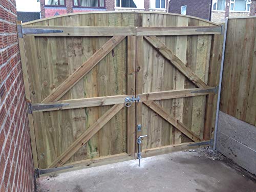 Wooden Driveway Gates Luxury Solid Garden Gates Made to Size Heavy Duty Pressure Treated (6FT HIGH X 14FT Wide)