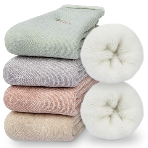 Image of iCamter 4 Pairs Womens Wool Socks - Soft, Thick, Warm Thermal Boot Winter Socks for Gifts