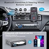 Chismos 9V-24V Car Stereo Radio Bluetooth with CD DVD Player,1DIN RDS/FM/AM Car Radio Bluetooth Handsfree 7 Colors MP3 Player with 2 USB/SD/AUX(Multi-coloured) - Image 3