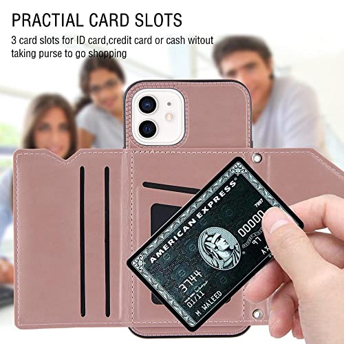 Coque iPhone 13 Mini antichoc TPU avec cordon cuir et porte-cartes HUILUN - 3