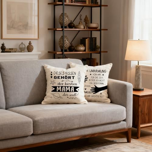 Aconesong Dieses Kissen Gehört der Besten Mama der Welt Lustige Kissenbezüge für Mutter Muttertagsgeschenk für Frauen Weihnachts Geburtstagsgeschenk (Mama)