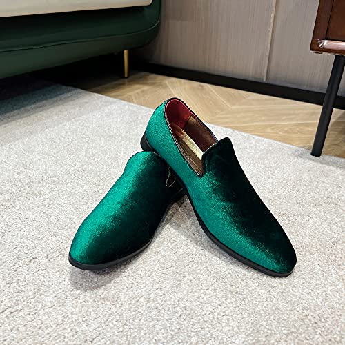 Image of FLQL Men's Luxury Penny Loafer Slip-On Velvet Shoes Party Dancing Shoes Suede Wedding Shoes Plus Size 7-13