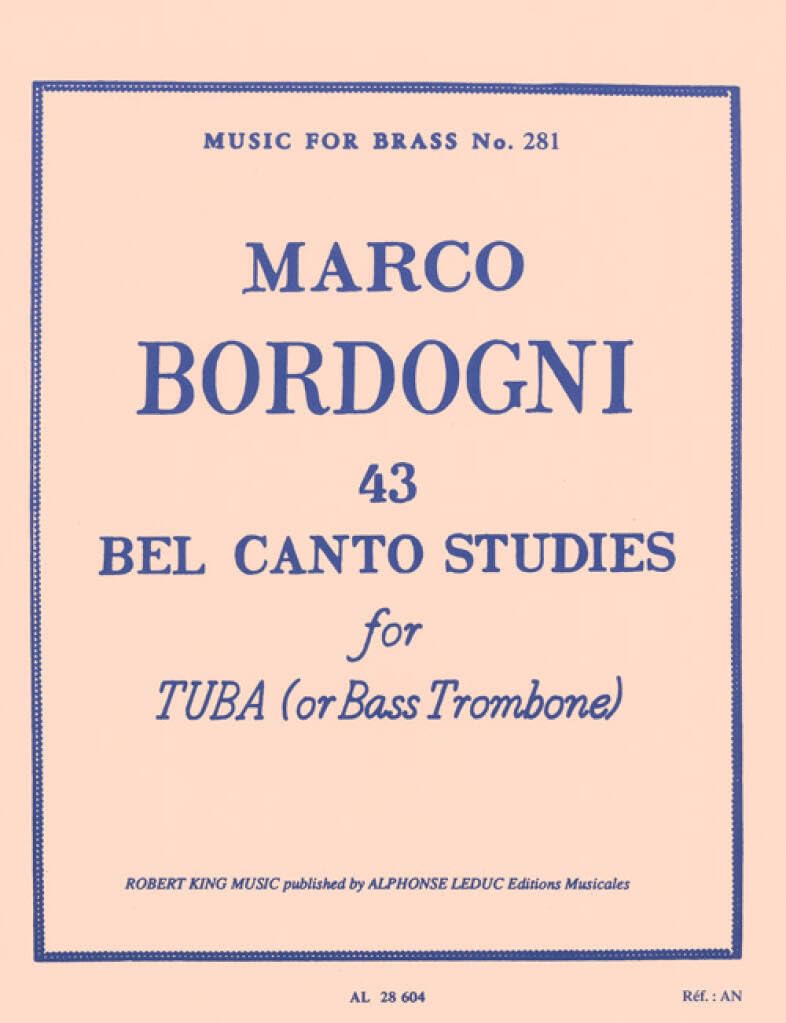 43 Bel Canto Studies ( Tuba/Bass Trombone ) Marco Bordogni Book [Softcover] Trom